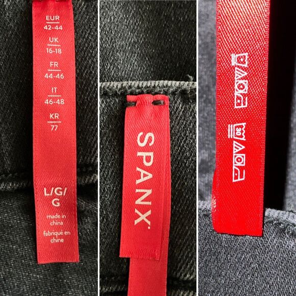 SPANX Jeans Size L Black Washed Pull On Stretch - Picture 6 of 12